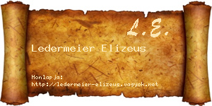 Ledermeier Elizeus névjegykártya